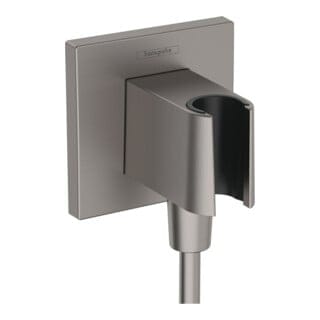 hansgrohe Wandanschluss Fixfit E eck., m Brauseha., brushed black chrome
