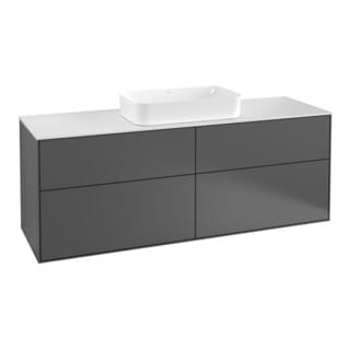 V&B Waschtischunterschrank Wandbeleuchtung Finion 160x60,3x50,1cm, Gl. wh. m, si Gr m Lac