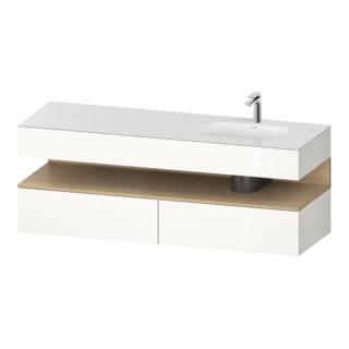 Duravit Einbauwaschtisch-Möbel-Set Qatego 160x50x60cm, Kon-WTU, B r, E na/we hgl