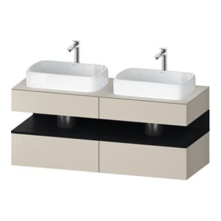 Duravit Waschtischunterschrank Qatego 140x55x60cm, E sw/tau m, Pl, B beids.