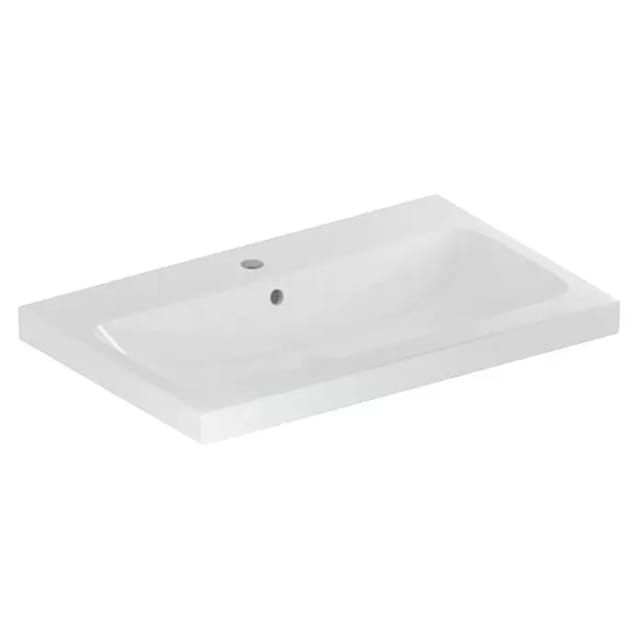 Geberit Waschtisch iCon Light 75x48cm, Hahnl. mit., mit Überlauf, weiß