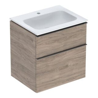 Geberit Möbel-Waschtischset iCon 60x63x48cm, we., nuss/Griff lava matt