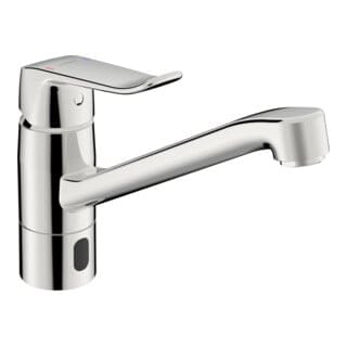 Hansa Infrarot-Spültischarmatur HANSACARE Hybrid/Bluetooth, Batt, Ausl. 214mm, chr