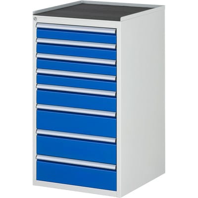 Rau Schubladenschrank m. Anti-Rutsch-Matte 8 Schubl.-L 4x90 1x120 3x150mm
