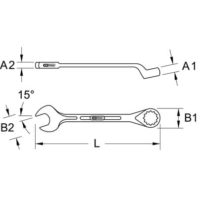 KS Tools CLASSIC Ringmaulschlüssel, gekröpft, 20mm