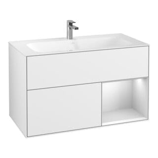 V&B Waschtischunterschrank Finion Reg re wh. m Lac, Glossy white lacquer