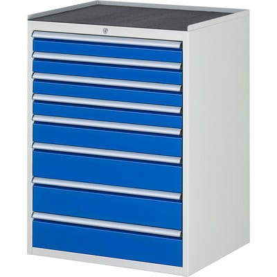Rau Schubladenschrank m. Anti-Rutsch-Matte 8 Schubl.-XL 4x90 1x120 3x150mm