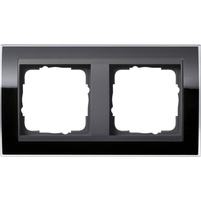 Gira Abdeckrahmen 2fach klar schwarz 0212738