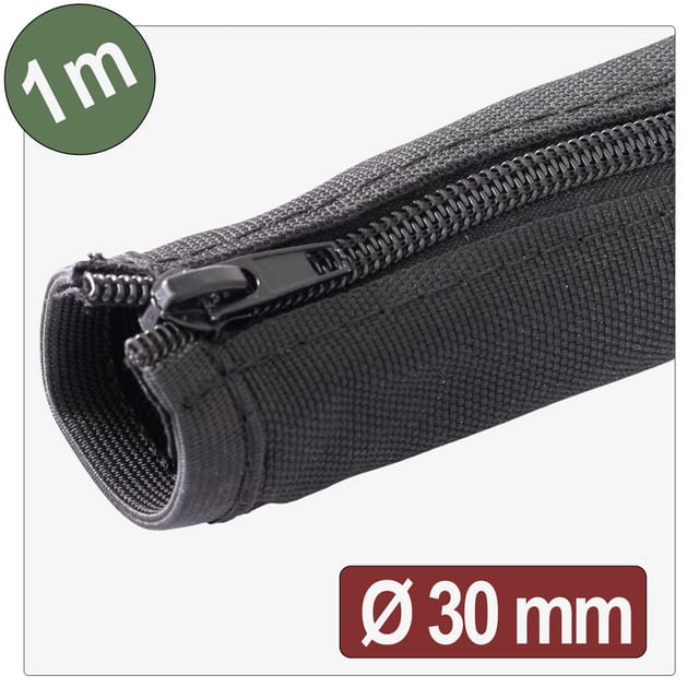 Quadrios 25ca762 25ca762 Geflechtschlauch Schwarz Polyester 1 M 30 Mm (max) 1 M