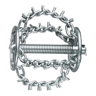 Rothenberger Kettenschleuderkopf mit Spikes, 4 Ketten und Ring, 22 mm