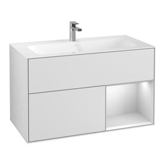 V&B Waschtischunterschrank Finion Reg re wh. m lacquer, White matt lacquer