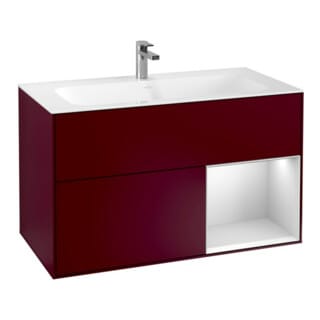 V&B Waschtischunterschrank Finion Reg re White matt lacquer, Peony Matt