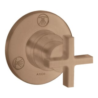hansgrohe Fertigmontageset Trio/Quattro UP-Ab- + Um-V, m Kreuz, brush. r gol