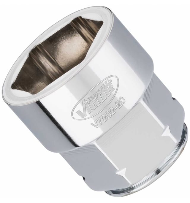 VIGOR Steckschlüssel-Einsatz superflach V7202-20 Vierkant hohl 12,5 mm (1/2 Zoll) Außen-Sechskant Profil 20