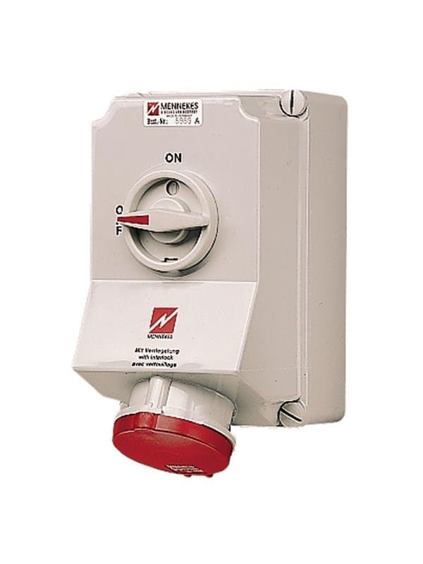 Mennekes Wanddose DUO 63A,5p,6h,400V,IP44 5959A