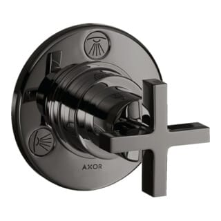 hansgrohe Fertigmontageset Trio/Quattro UP-Ab- + Um-V, m Kreuz, pol. bla vc