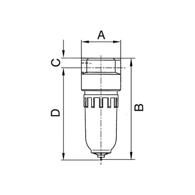 Riegler Filter »Standard-mini«, Polycarbonatbehälter, 8 µm, BG 0, G 1/4