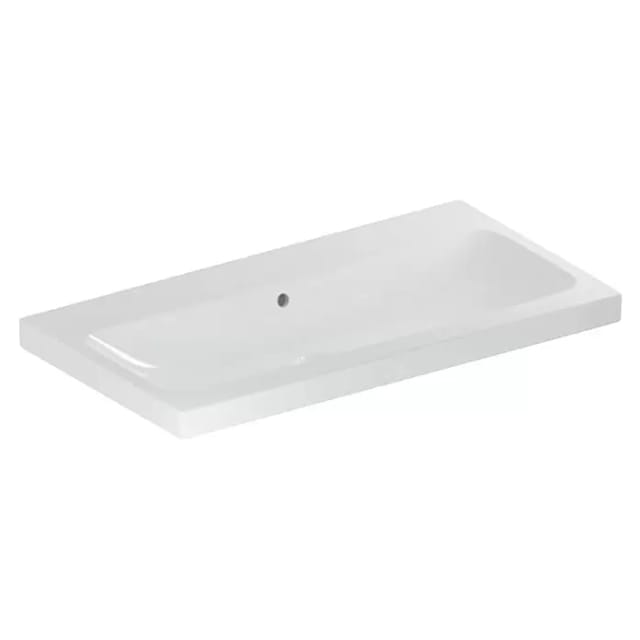 Geberit Waschtisch iCon Light 90x48cm, o. Hahnl., m ÜL, weiß KeraTect