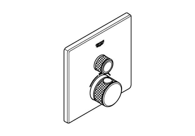 Grohe Fertigset Grohtherm Smartcontrol superst., eck, UP-THM, 1 Absperrventil