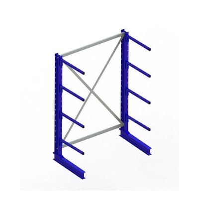 Meta Kragarmregal Grundregal IPE120 einseitig 2000 x 1300 x 600 mm Enzianblau + 4 Kragarmen je Ständer