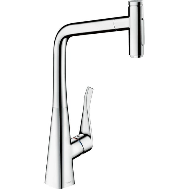 hansgrohe 2-Loch-Spültisch-Einhebelmischer Metris Select M71-320 chr, schwenkb. Ausz.-Ausl., 2jet, sBox