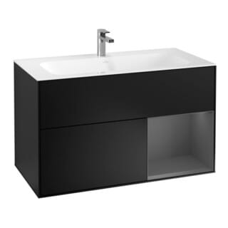 V&B Waschtischunterschrank Finion Reg re Anthrac. matt, Black matt lacquer