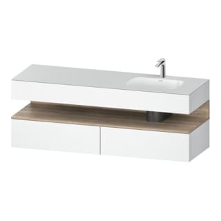 Duravit Einbauwaschtisch-Möbel-Set Qatego 160x50x60cm, Kon-WTU, B r, E Marmor/w ma