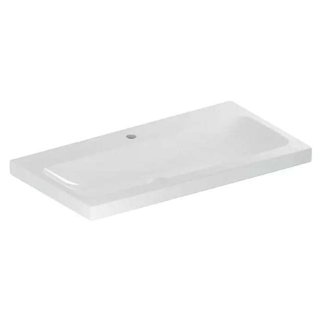 Geberit Waschtisch iCon Light 90x48cm, Hahnl. mit., o. ÜL, we. K-Tect