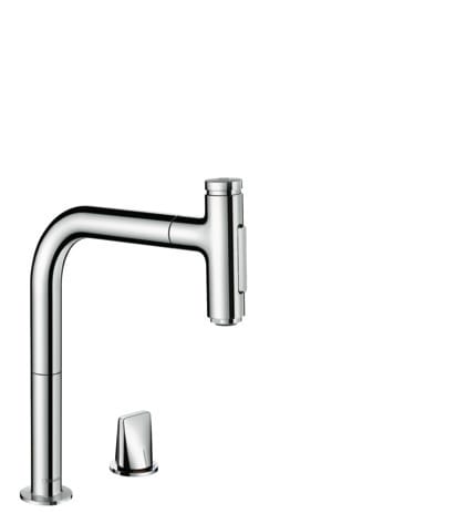 hansgrohe 2-Loch-Spültischmischer 200 Metris Sel. M71 mit Ausziehbrause, 2jet, chrom
