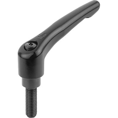 KIPP Klemmhebel Gr.4 M12x40, zink schwarz seidenmatt kunststoffbeschichtet, Stahl brüniert