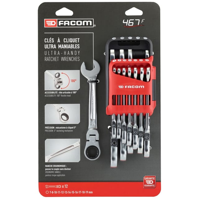 Facom SET OF 12 FLEX RATCHETING WRENCHES