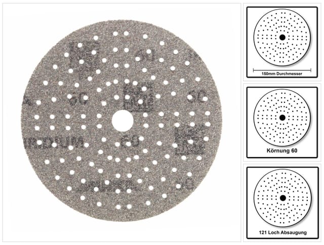 MIRKA Klett-Schleifscheibe (CER) Multilochung,Ø 150 mm, Körnung: 60
