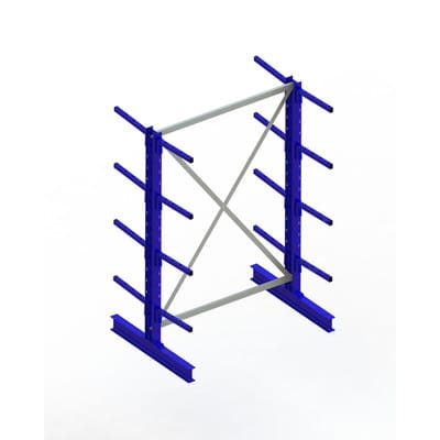 Meta Kragarmregal Grundregal IPE120 doppelseitig 2000 x 1300 x 800 mm Enzianblau + 8 Kragarmen je Ständer