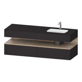 Duravit Einbauwaschtisch-Möbel-Set Qatego 160x50x60cm, Kon-WTU, B, B r, E Ma/Gra m