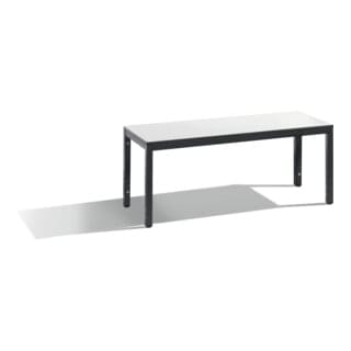 C+P Sitzbank Basic Plus, H420xB1000xT350mm, Gestell Schwarzgrau / Dekor Weiß (8060-000)
