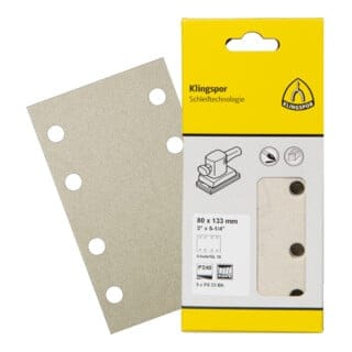 Klingspor PS 33 BK Streifen kletthaftend, 93 x 178 mm Korn 180 Lochform GL17, SB-verpackt im Reiter