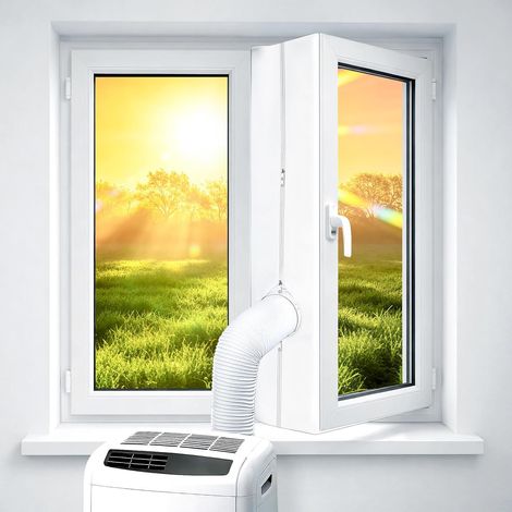 400 Cm Langes Dichtungsset Für Klimaanlagen, Fensterdichtung Für Mobile Klimageräte Und Wäschetrockner, Kompatibel Mit Allen Mobilen Klimageräten, Doppelreißverschluss, Einfache Montage