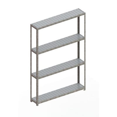 Meta Weitspannregal Speed Rack 2970 x 2000 x 400 mm verzinkt + 4 Fachebenen + Stahlpaneelen