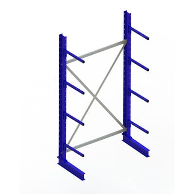 Meta Kragarmregal Grundregal IPE120 einseitig 2500 x 1300 x 500 mm Enzianblau + 4 Kragarmen je Ständer