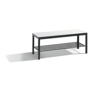 C+P Sitzbank, Basic Plus, H401xB1000xT353mm, Gestell Schwarzgrau / Dekor Weiß (8060-010)