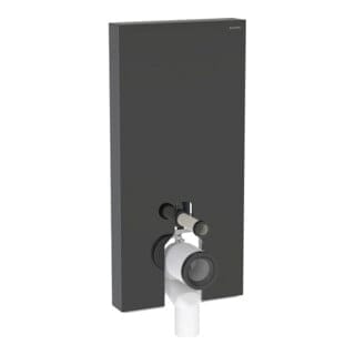 Geberit Stand-WC-Modul Monolith Bauh. 101cm, Fr. Gl. sw, S. Alu SW-chrom