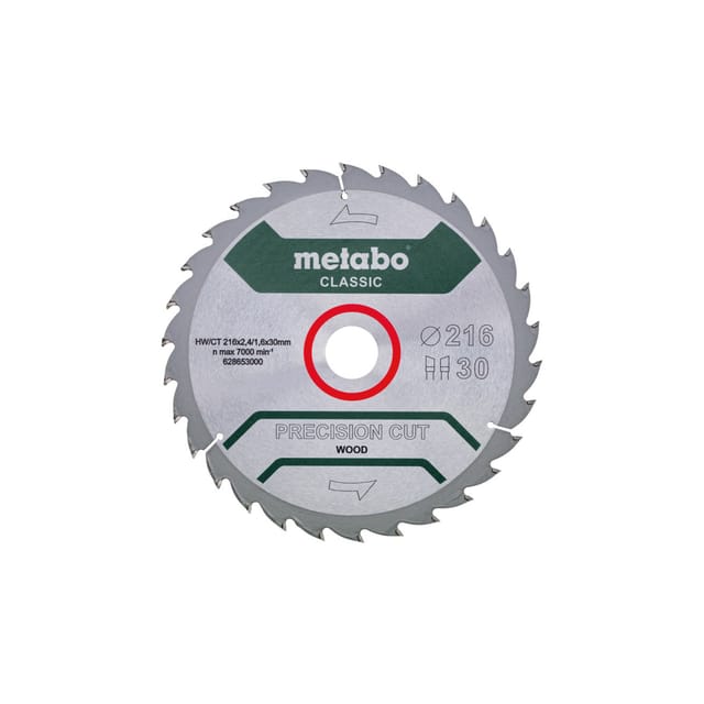 Metabo Sägeblatt "precision cut wood - classic", 216x2,4/1,6x30 Z30 WZ 22° /B