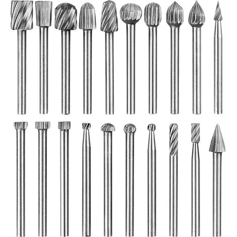 Fräser-set, 20 Hss-fräser, Hochgeschwindigkeitsstahl-gravurfräser Mit 3 Mm Durchmesser, Ideal Für Heimwerkerarbeiten, Holzbearbeitung, Mikrogravur Und Bohren