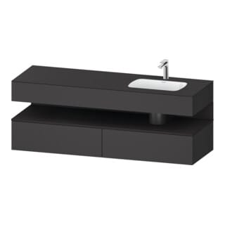 Duravit Einbauwaschtisch-Möbel-Set Qatego 160x50x60cm, Kon-WTU, B r, gra m/Gr ma