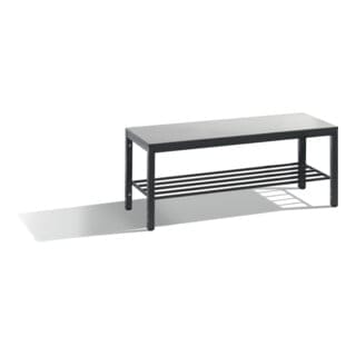 C+P Sitzbank, Basic Plus, H401xB1000xT353mm, Gestell Schwarzgrau / Dekor Silbergrau (8060-010)