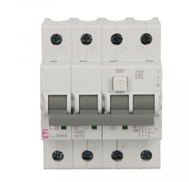 Fehlerstromschutzschalter 4p 20a C 0,03a Typ Ac Kzs-4m 002174025