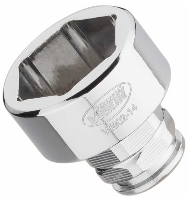 VIGOR Steckschlüssel-Einsatz superflach V5202-14 Vierkant hohl 6,3 mm (1/4 Zoll) Außen-Sechskant Profil 14