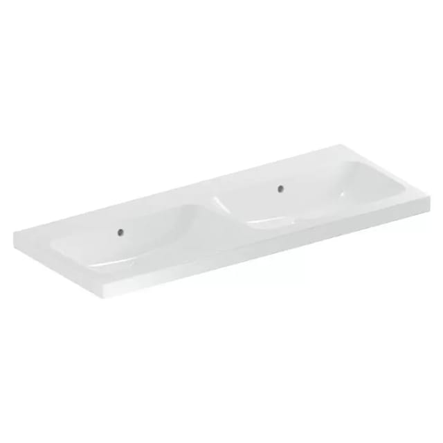 Geberit Doppelwaschtisch iCon 120x48cm, o. Hahnl., mit Überlauf, weiß