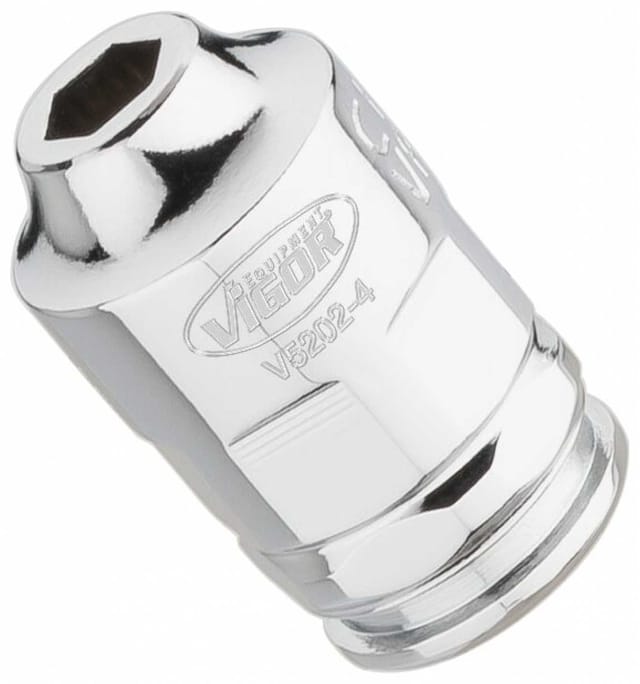 VIGOR Steckschlüssel-Einsatz superflach V5202-4 Vierkant hohl 6,3 mm (1/4 Zoll) Außen-Sechskant Profil 4