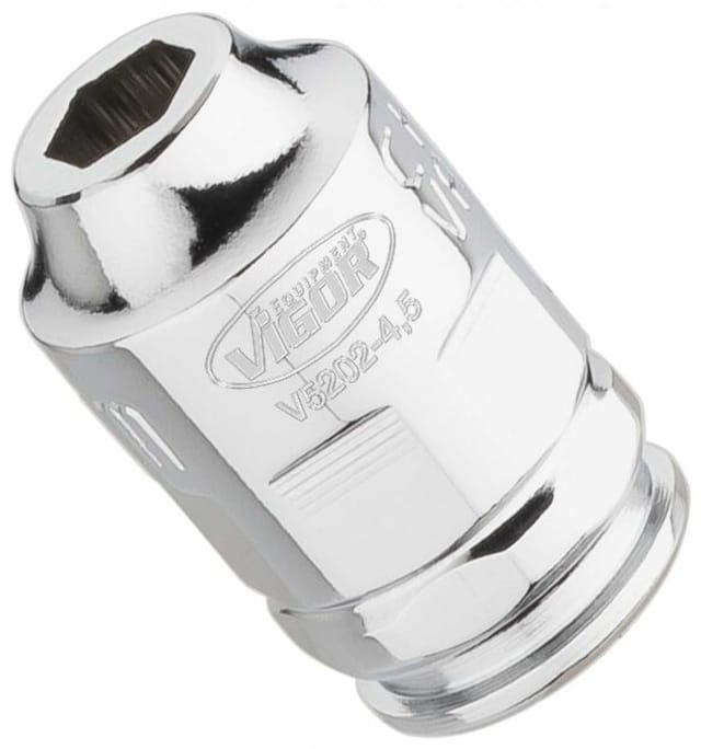 VIGOR Steckschlüssel-Einsatz superflach V5202-4.5 Vierkant hohl 6,3 mm (1/4 Zoll) Außen-Sechskant Profil 4.5